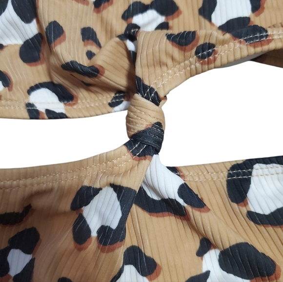 NWT Art Class Girl's Leopard Ribbed Twist Tie 1 PC Monokini Swimsuit S 6/6X - Picture 5 of 8